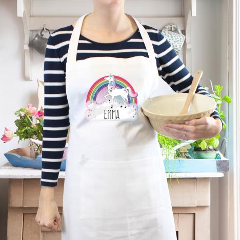 Personalised Unicorn White Apron Extra Image 1